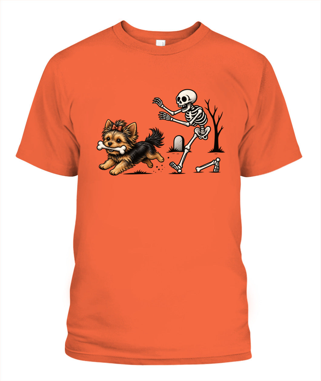 Halloween Dog & Skeleton Printed Graphic Sweatshirt T-Shirt