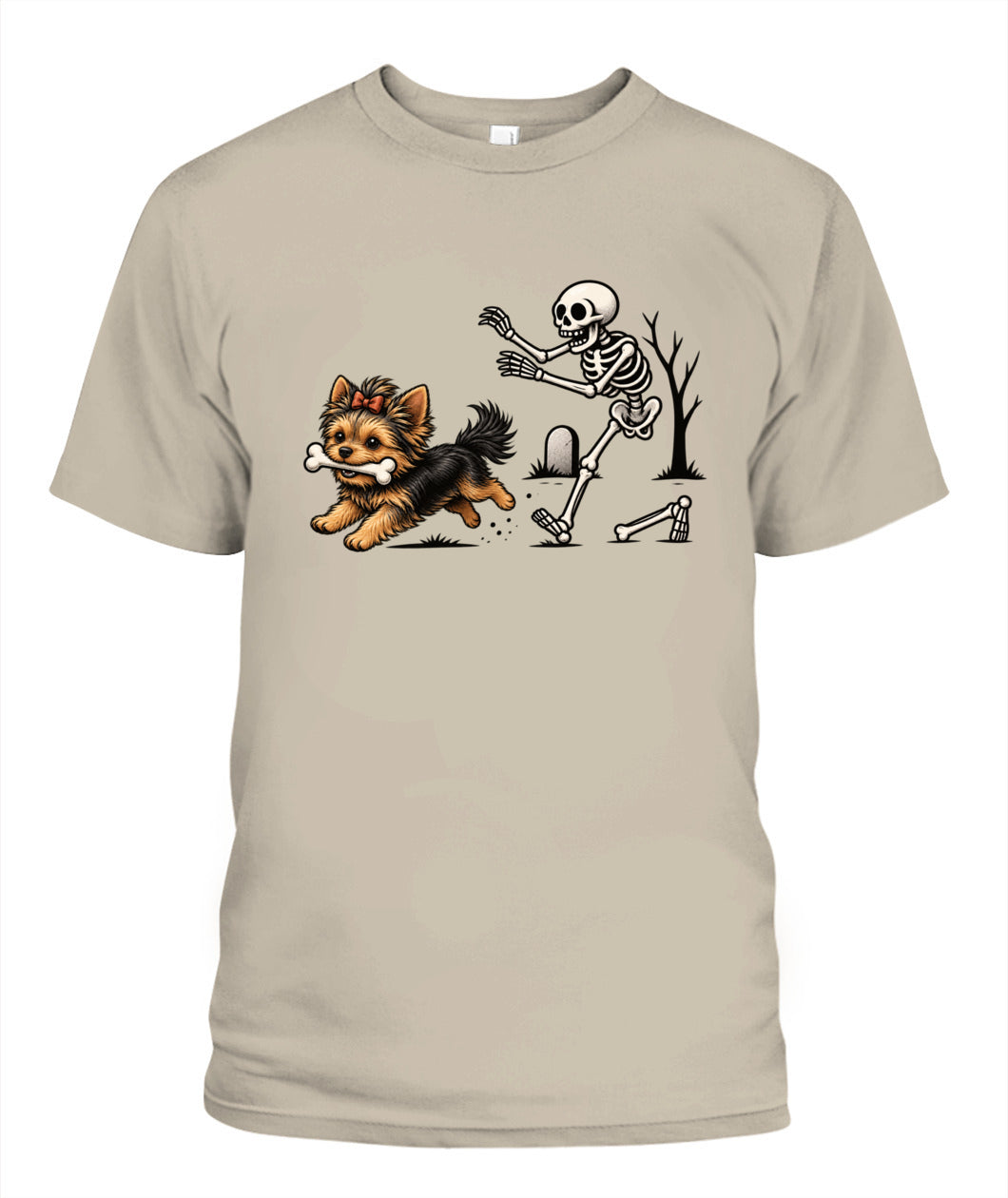Halloween Dog & Skeleton Printed Graphic Sweatshirt T-Shirt