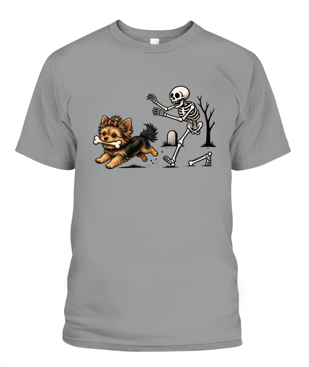 Halloween Dog & Skeleton Printed Graphic Sweatshirt T-Shirt