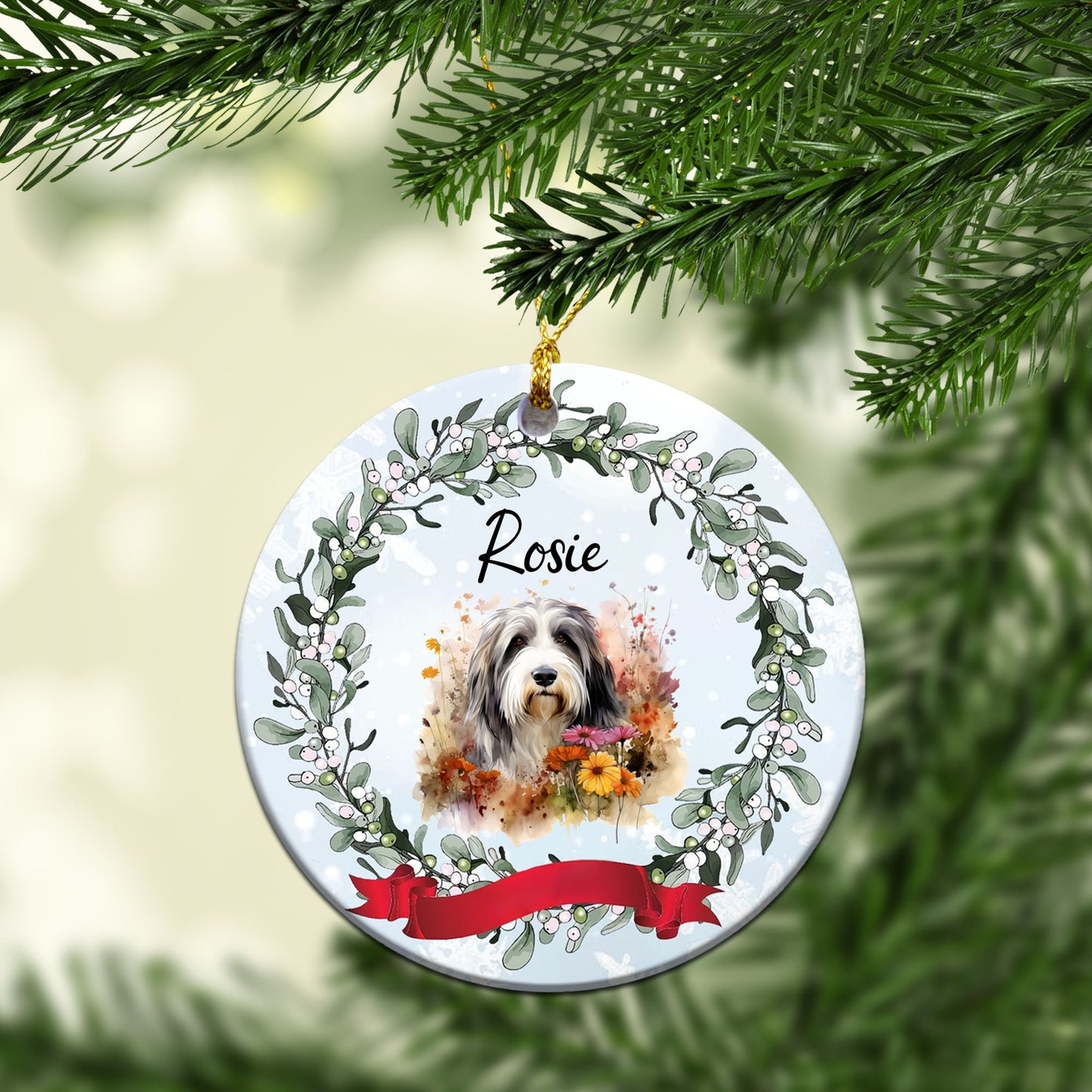 Personalized Pet flower Custom Ceramic Ornament