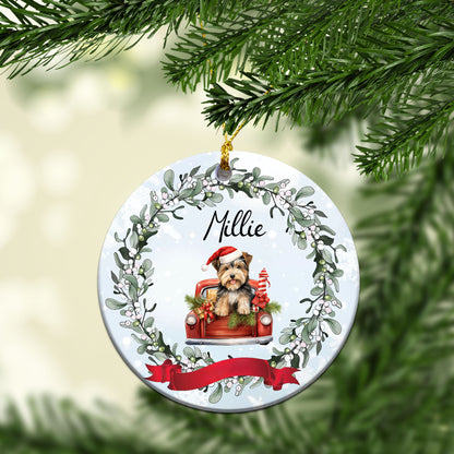 Personalized Dog Car Custom Ceramic Ornament