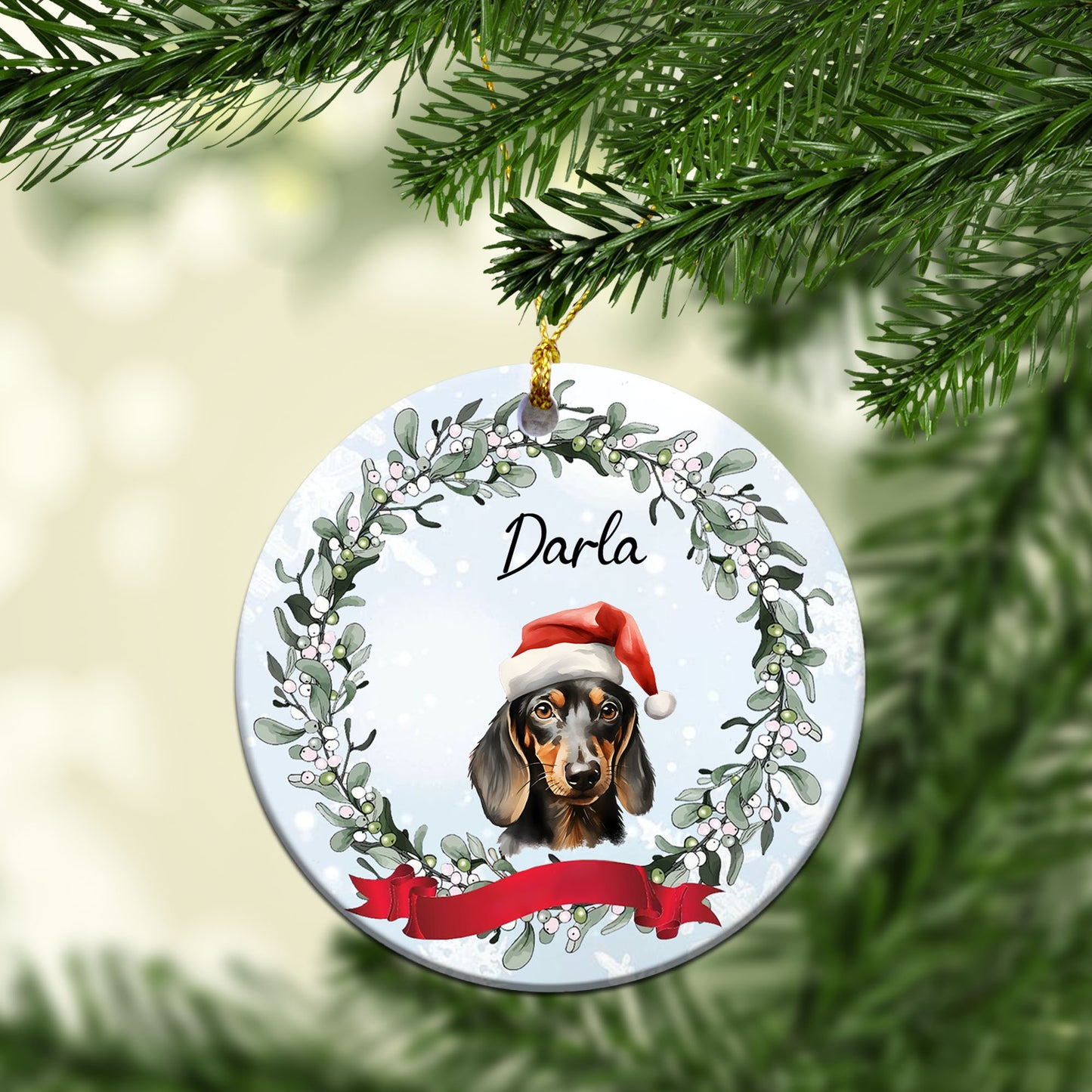 Personalized Pet Christmas Custom Ceramic Ornament