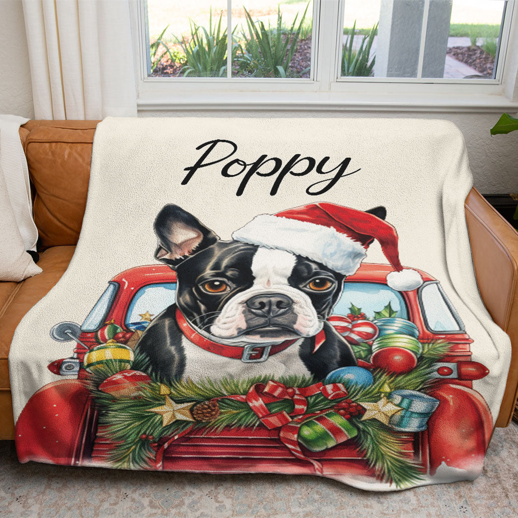 Personalized Pet Christmas Car Soft Blanket