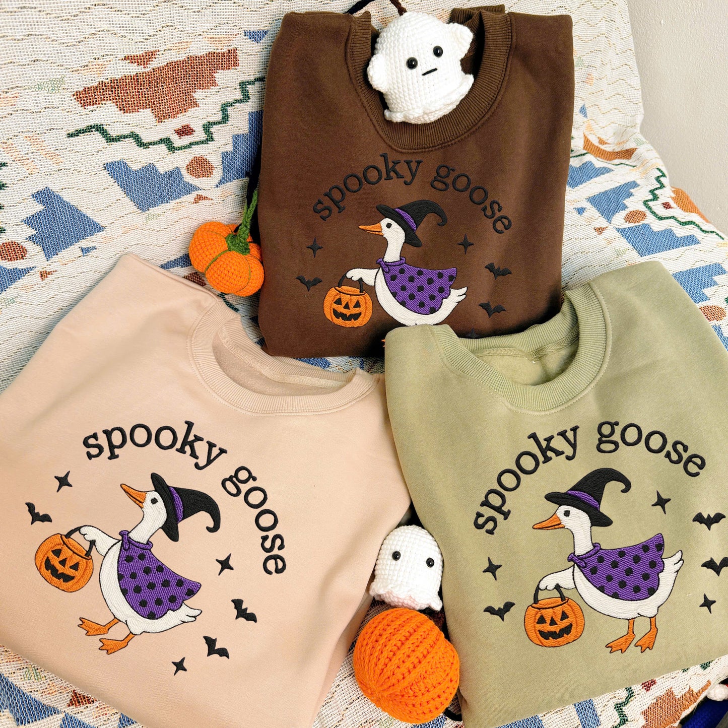 Halloween Personalized Embroidered Spooky Goose Hoodie Sweatshirt T-Shirt