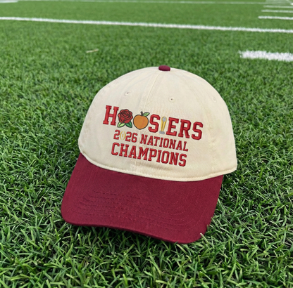 Embroidered Indiana Hoosiers Vintage Style Trucker Hat, Dyed Cap