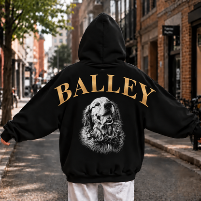 Personalized Dog Portrait Hoodie – Custom Pet Name & Photo, Dog Lover Gift, Pet Memorial Sweatshirt