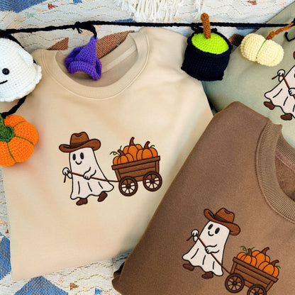 Halloween Personalized Embroidered Ghost Hoodie Sweatshirt T-Shirt