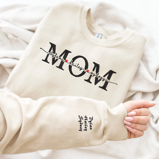 Mother's Day Personalized Embroidered Custom Name Hoodie Sweatshirt T-Shirt