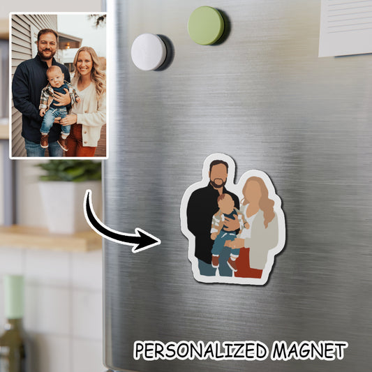 Personalized Family Photo Die-Cut Magnets