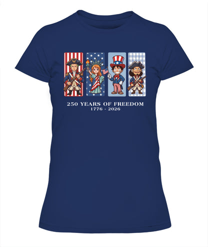 One Piece 250 Years of Freedom 1776–2026 Patriotic Printed Graphic Hoodie Sweatshirt T-Shirt