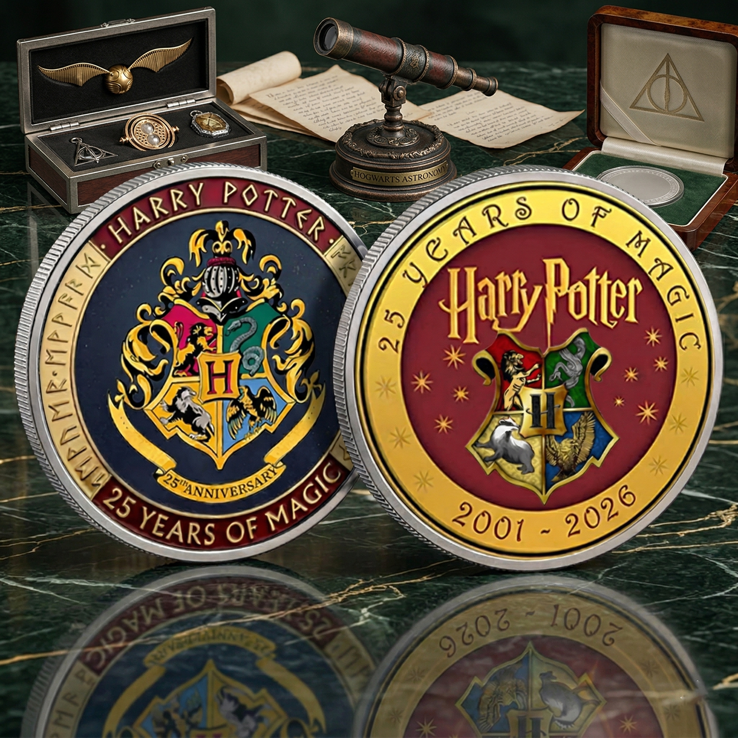 Harry Potter 25 Years Of Magic Printed Commemorative Coin