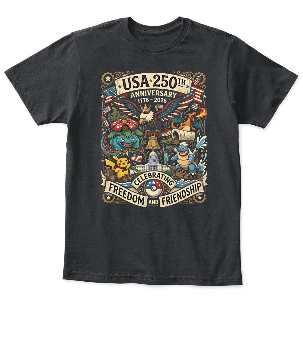 PKM 250 Years of Freedom 1776–2026 Patriotic Printed Graphic Hoodie Sweatshirt T-Shirt
