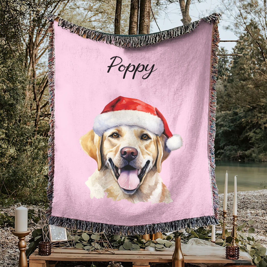 Personalized Pet Christmas Woven Blanket