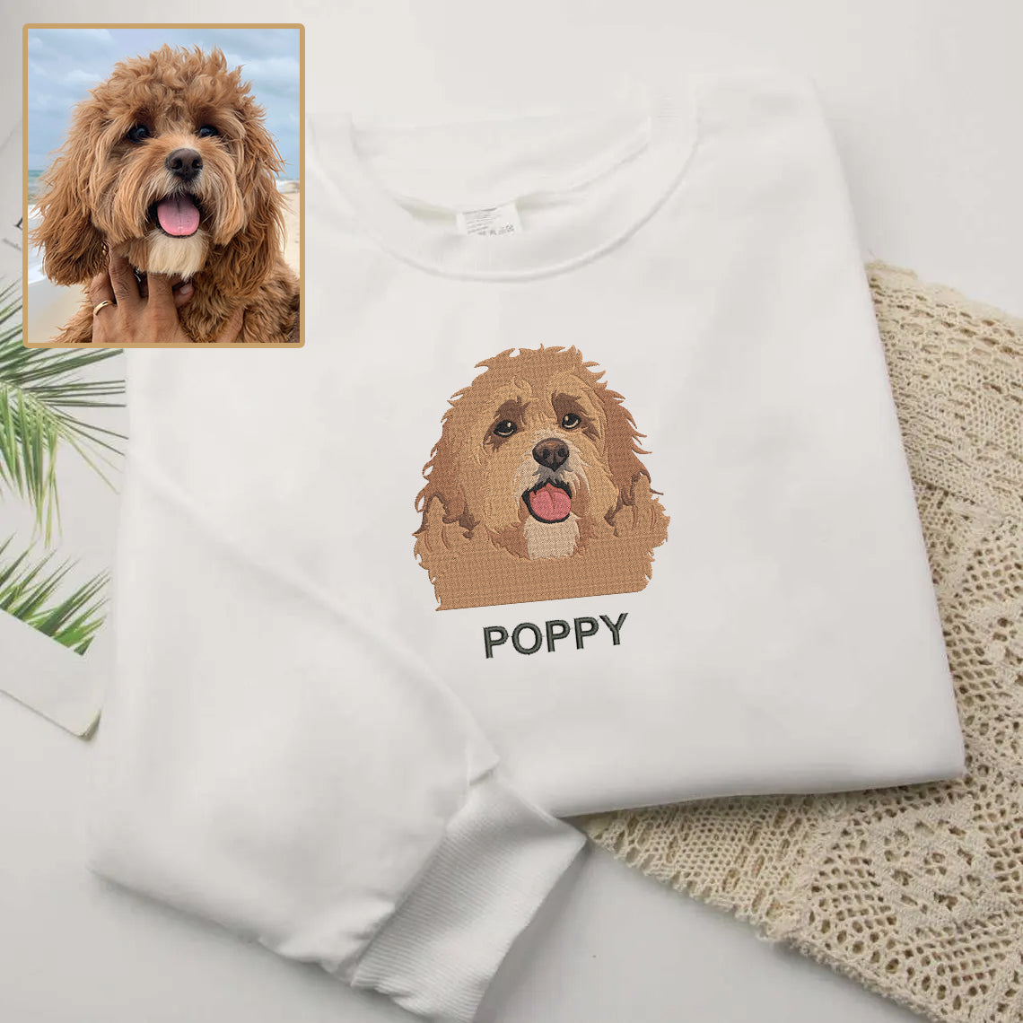 Embroidered Funny Dog Cat Hoodie Sweatshirt T-Shirt