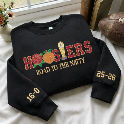 Embroidered Hoosiers Road To The Natty 25/26 Quarter-Zip Sweatshirt, Hoodie Sweatshirt T-Shirt