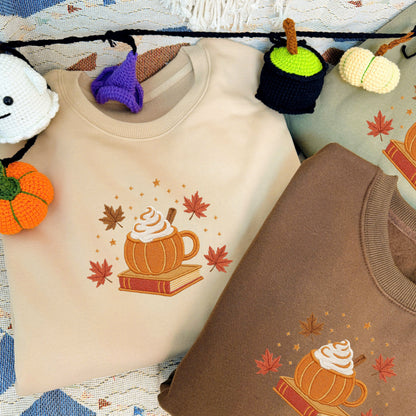 Halloween Personalized Embroidered Fall In Love With Reading Hoodie Sweatshirt T-Shirt