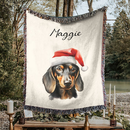 Personalized Pet Christmas Woven Blanket