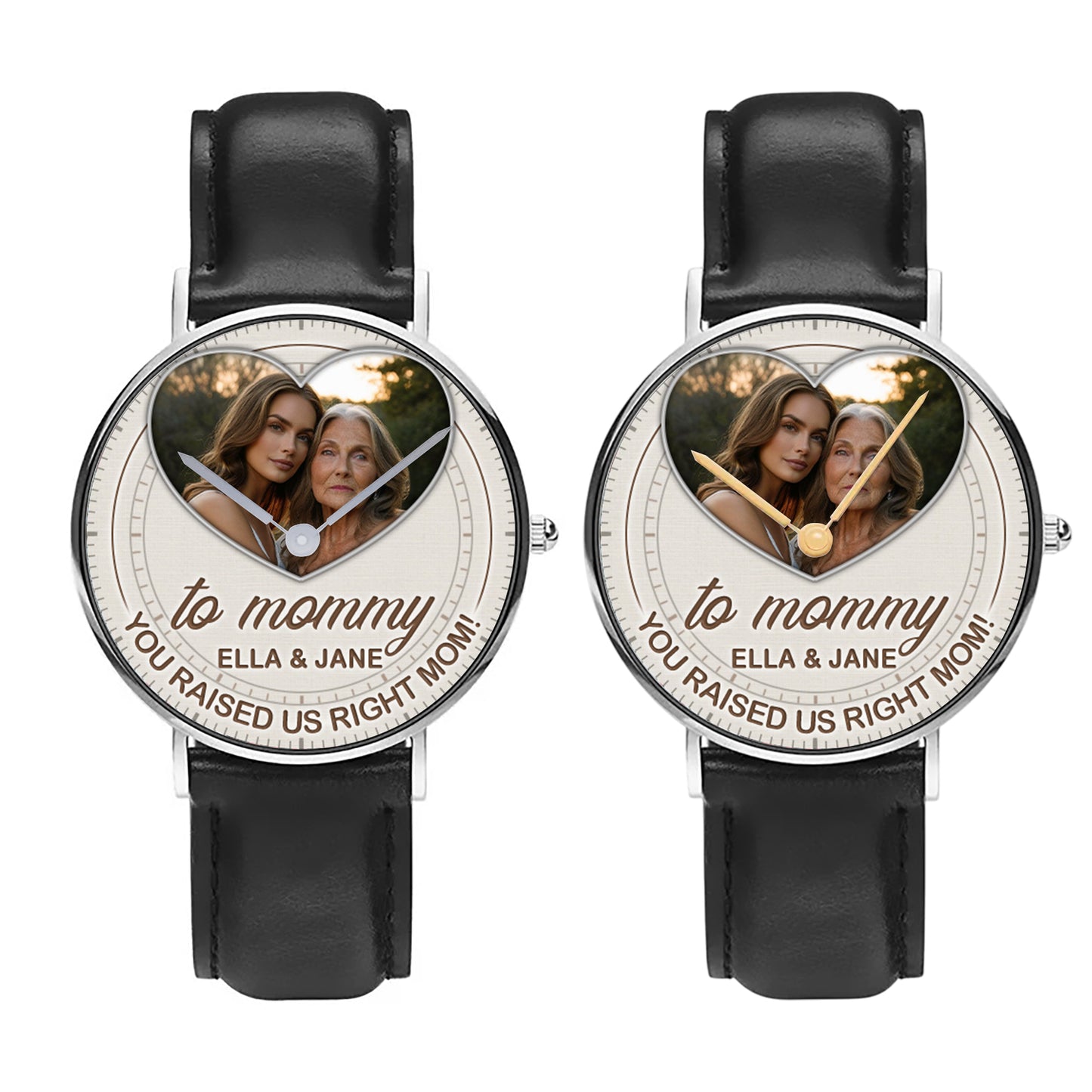 Mother's Day Gift For Mom Personalized Heartframe Photos Quartz Watch