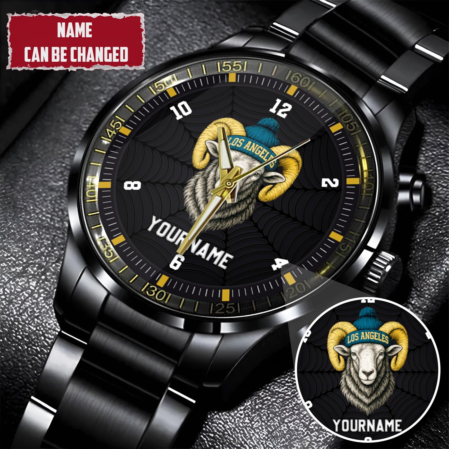 Personalized Retro Mascot Football Custom Name Watch Father's Day Gift For Him