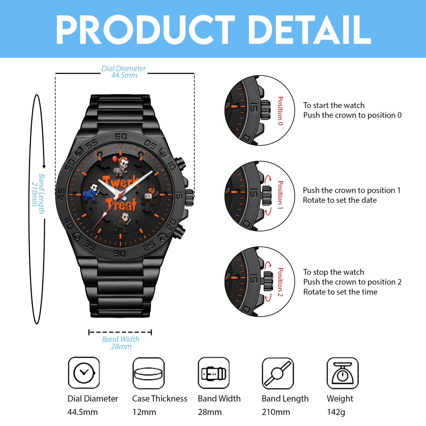 Halloween Horror Movies Twerk Or Treat Personalized Quartz Watch