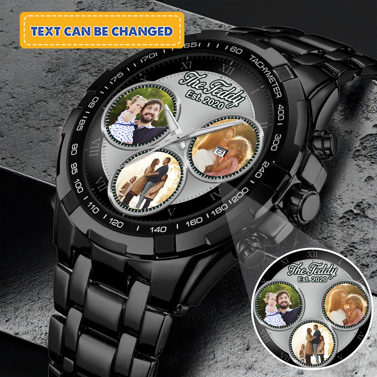 The Daddy Family Personalized Photo Watch