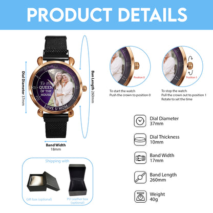Personalized Family Photo To The Queen Of The House Quartz Watch Mother's Day Gift For Mom
