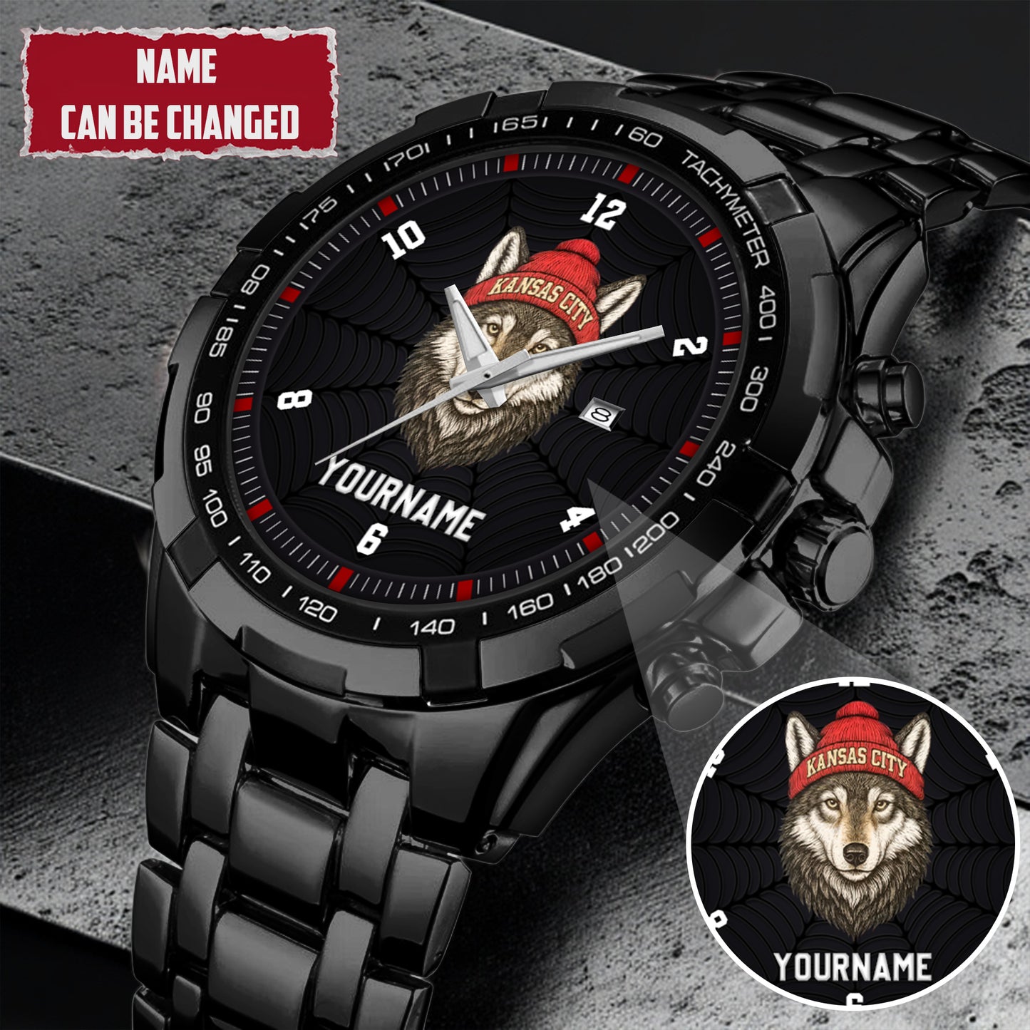 Personalized Retro Mascot Football Custom Name Watch Father's Day Gift For Him