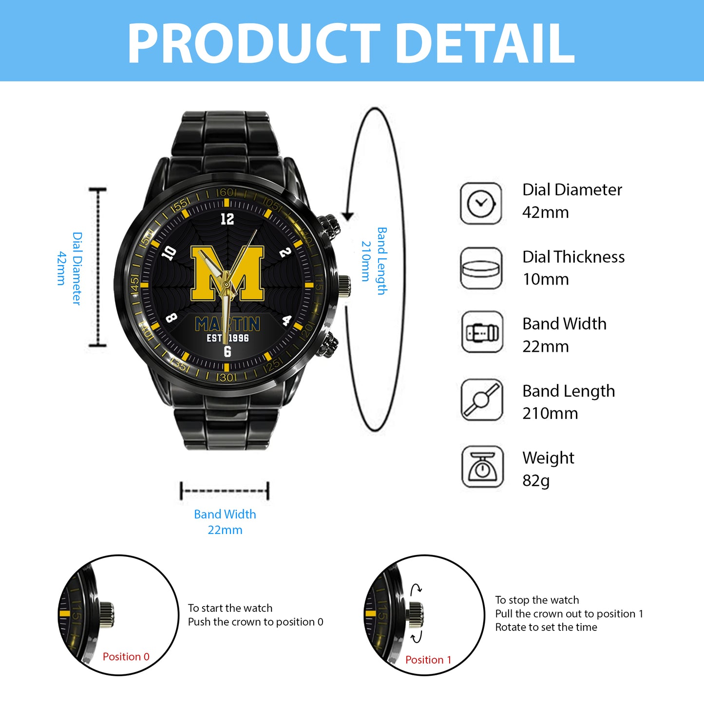 Personalized Name Quartz Watch Father's Day Gift For Him