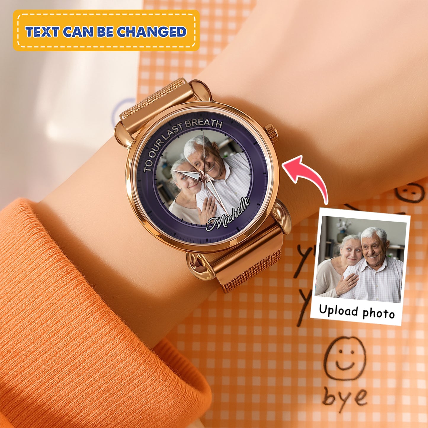 The World's Okayest Husband Personalized Photos Mesh Strap Quartz Watch