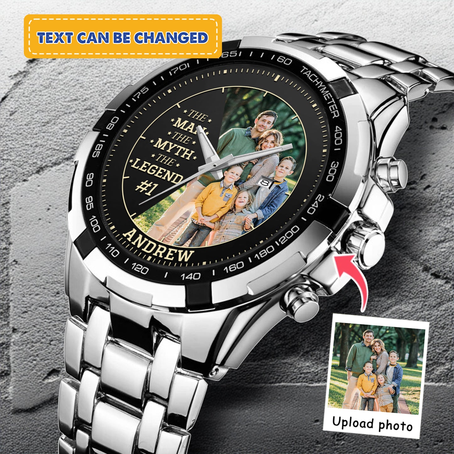 Personalized Family Photo The Man The Myth The Legend Watch Father's Day Gift For Dad