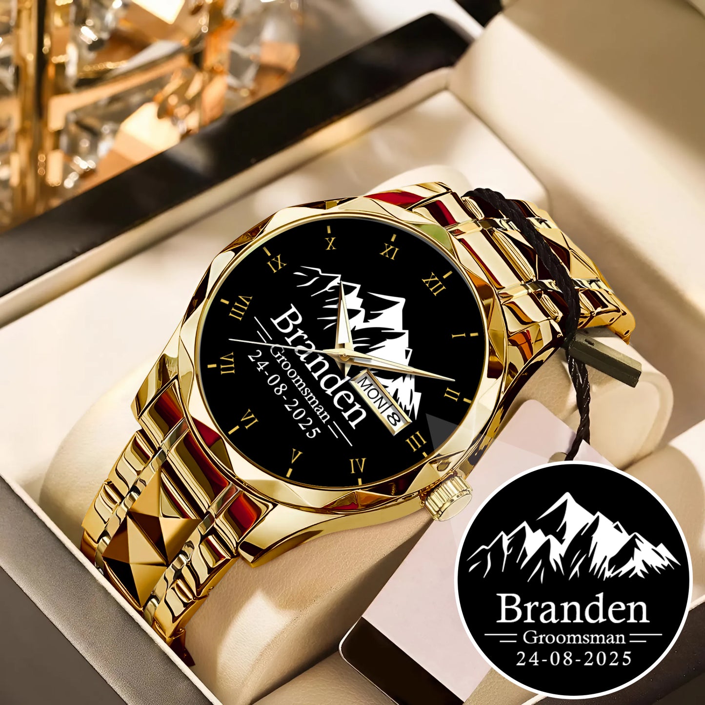 Personalized Groomsman Silver Mountain Limited Edition Watch Gift For Him
