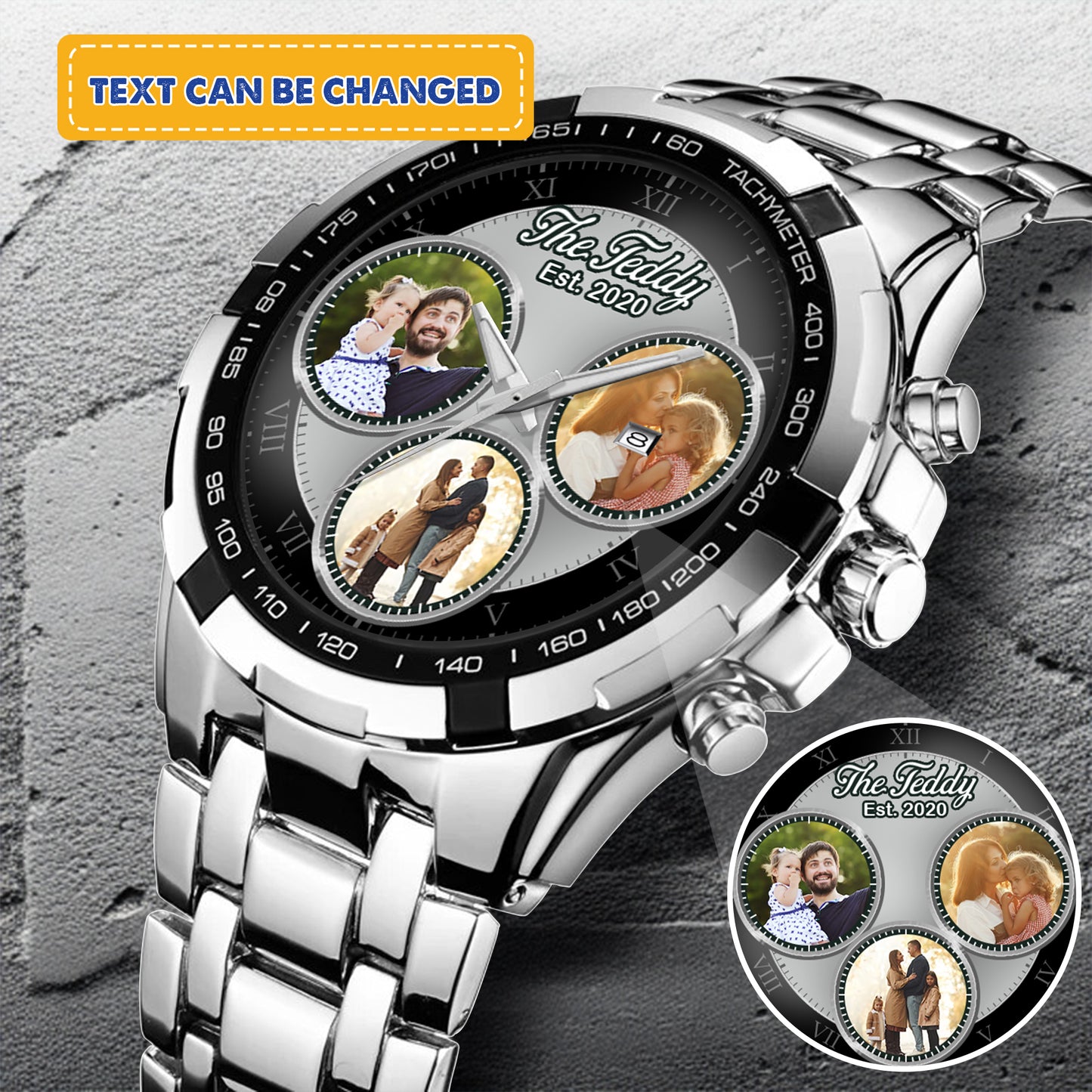 The Daddy Family Personalized Photo Watch