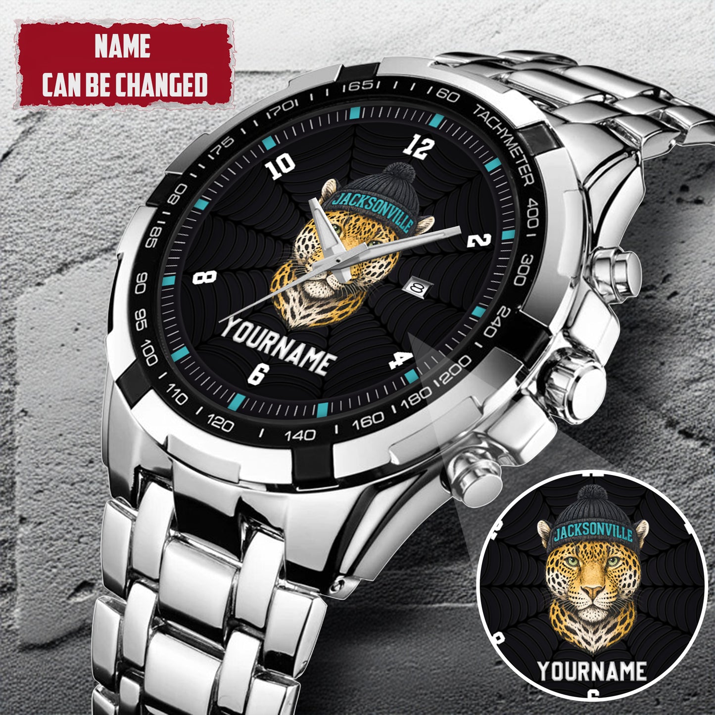 Personalized Retro Mascot Football Custom Name Watch Father's Day Gift For Him