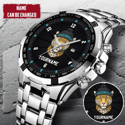 Personalized Retro Mascot Football Custom Name Watch Father's Day Gift For Him