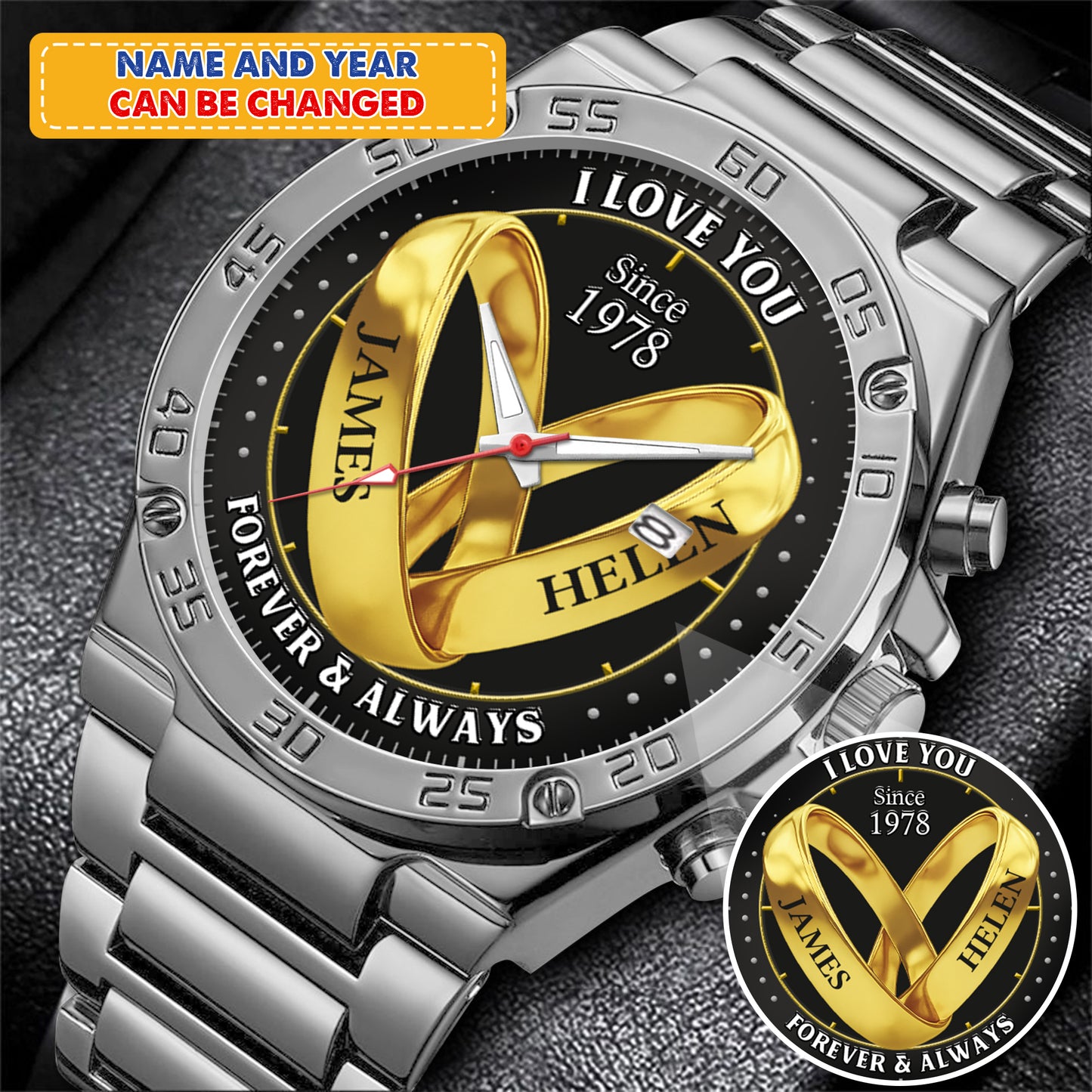 Personalized Wedding Rings Photo Keepsake Memory Watches