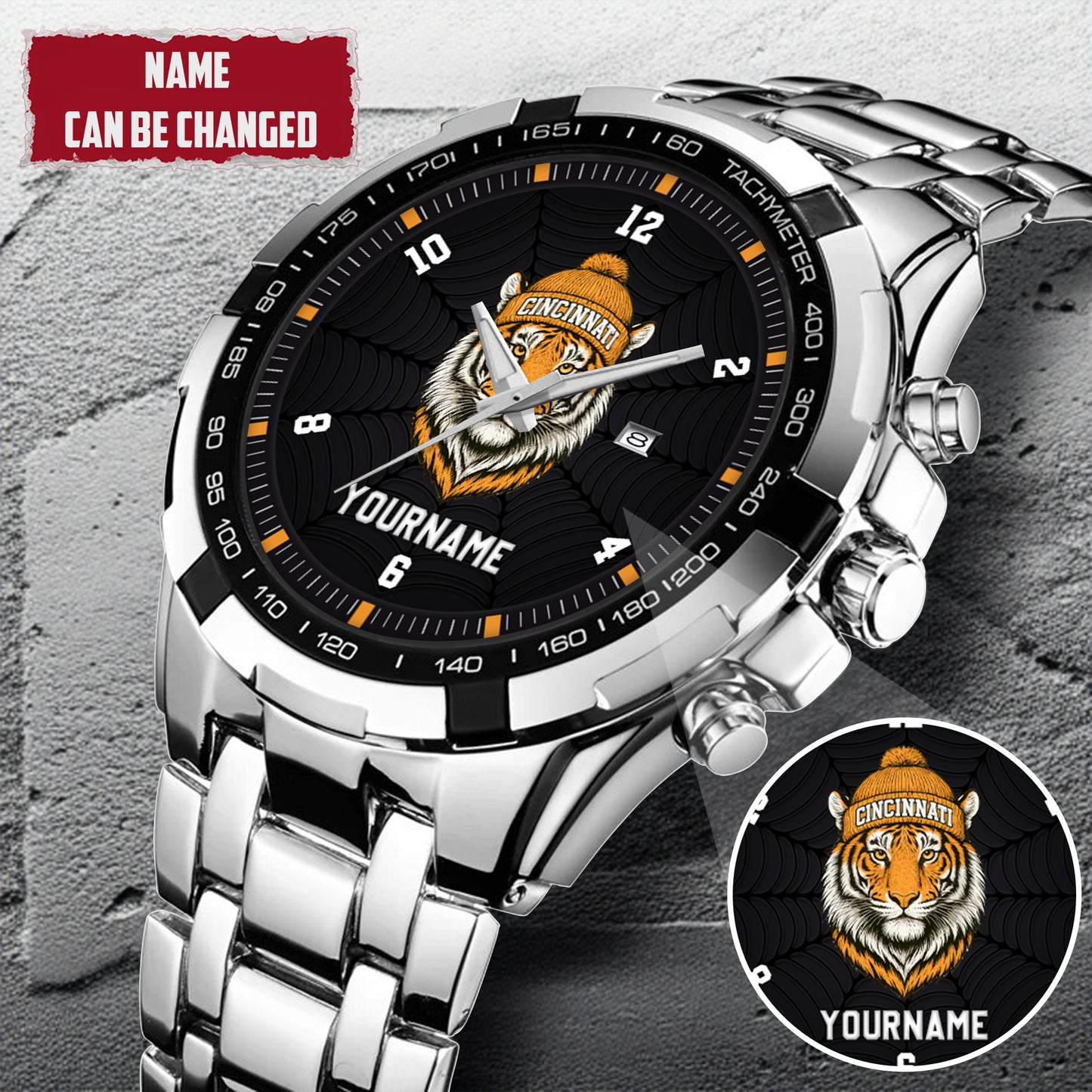 Personalized Retro Mascot Football Custom Name Watch Father's Day Gift For Him