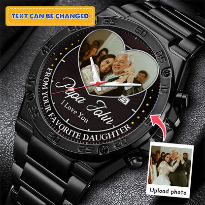 Heart Frame Photo Upload - Family Custom Stainless Steel Metal Watch