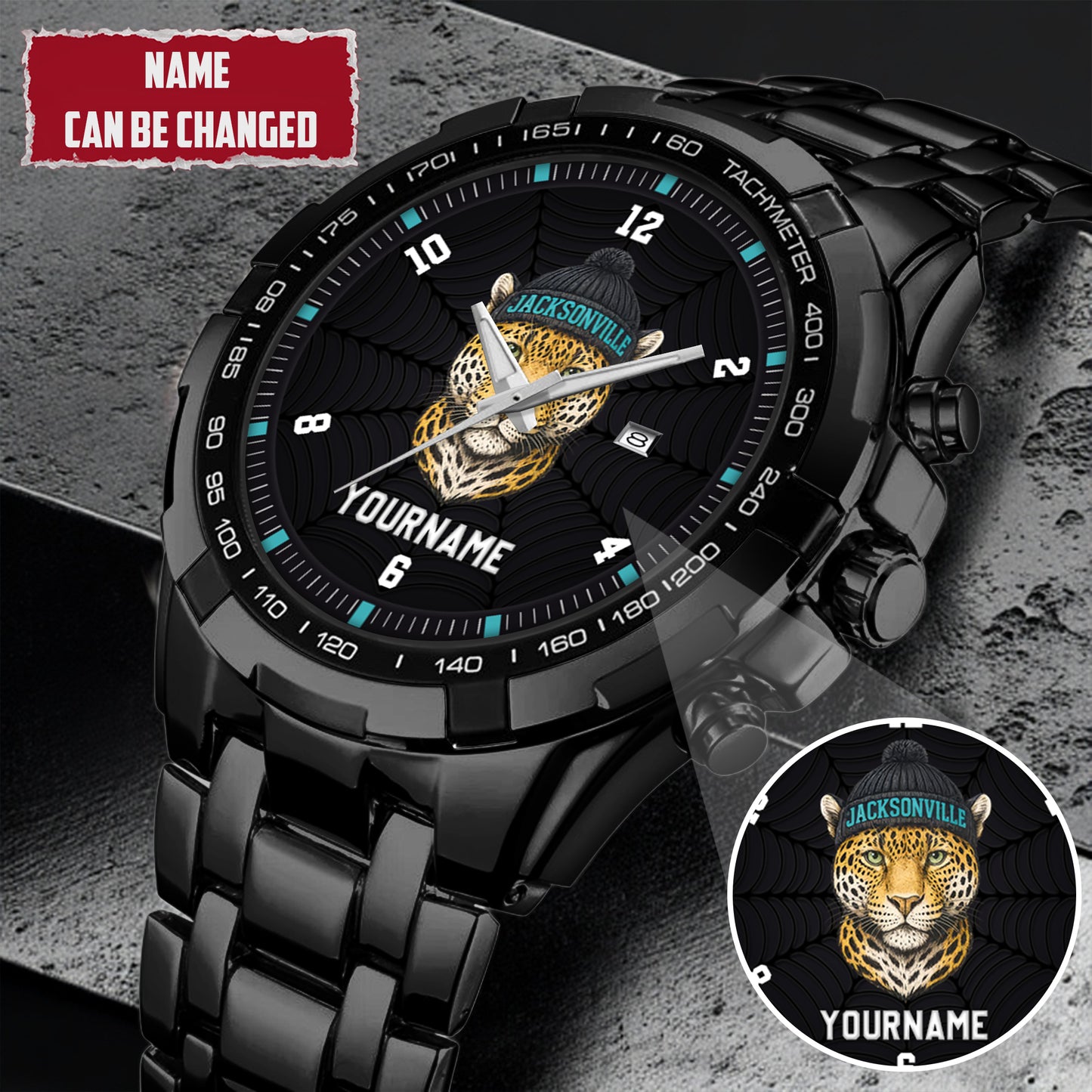 Personalized Retro Mascot Football Custom Name Watch Father's Day Gift For Him