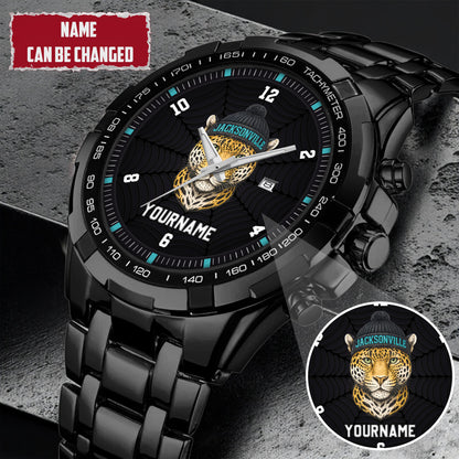 Personalized Retro Mascot Football Custom Name Watch Father's Day Gift For Him