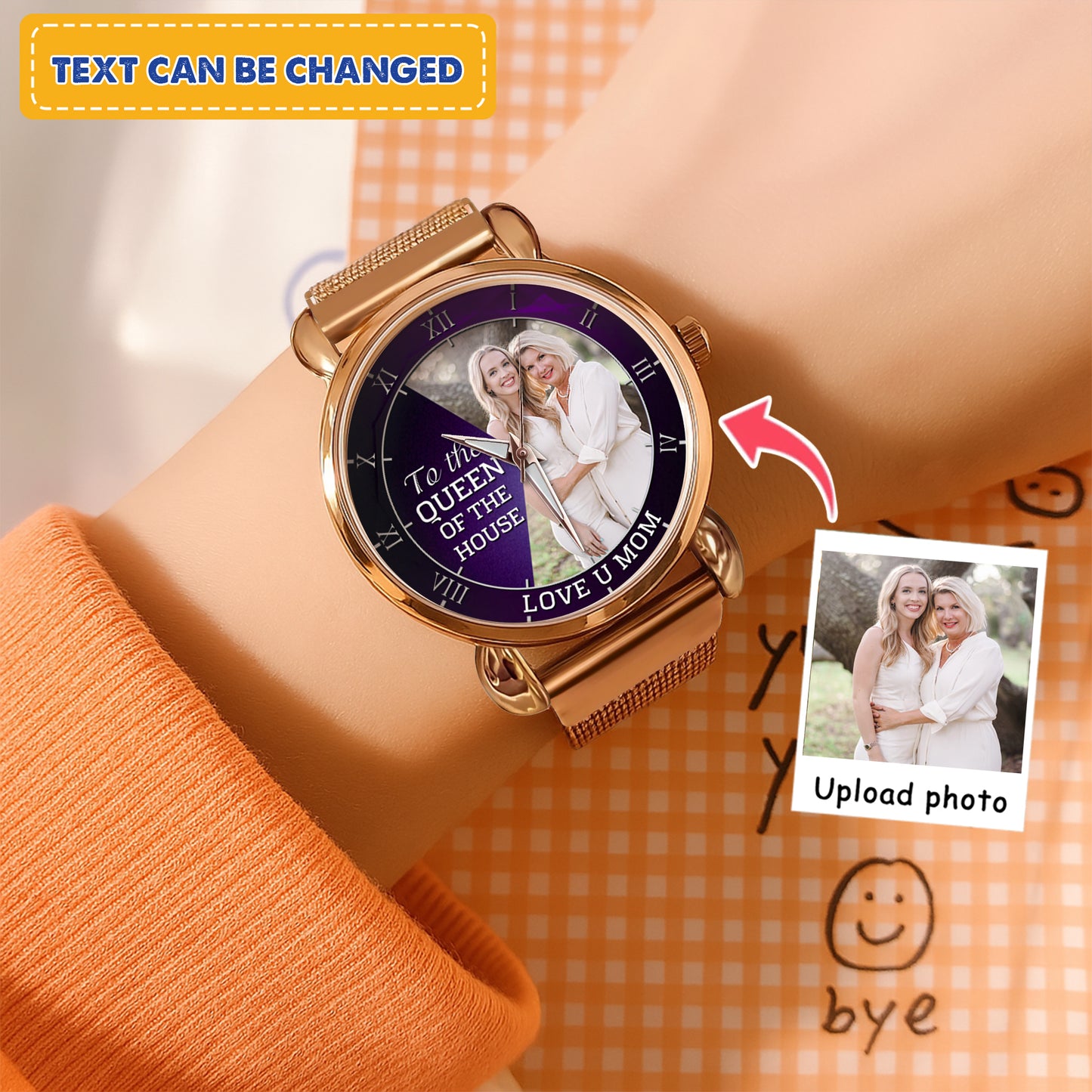 Personalized Family Photo To The Queen Of The House Quartz Watch Mother's Day Gift For Mom