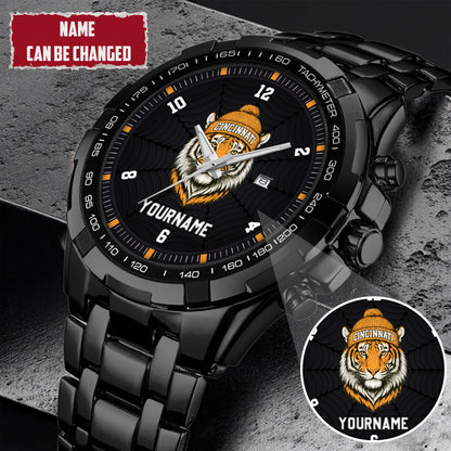 Personalized Retro Mascot Football Custom Name Watch Father's Day Gift For Him