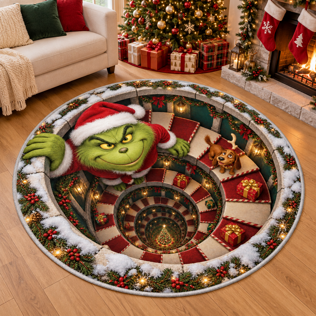 Christmas Grinch Custom Floor Mat