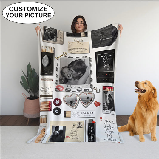 Nostalgia Couple Love Story Matchbook Collage Dopamine Decor - Personalized Poster - Heartfelt Valentine, Anniversary Gift For Him, For Her