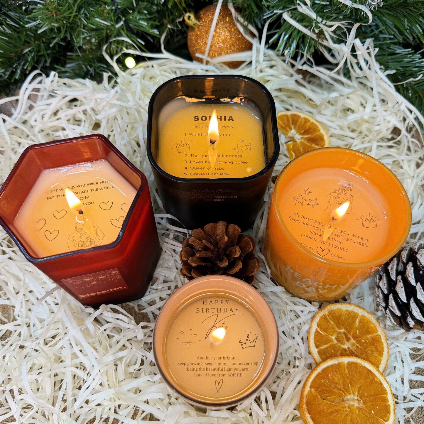 Personalized Hidden Message Scented Candle with NFC – 7.4oz (Hexagonal Candle)