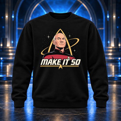 Make It So Hoodie, Black Graphic Pullover
