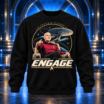 Engage Hoodie, Black Graphic Pullover