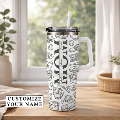 Baseball Mom Love And Home Runs - Personalized 40oz Tumbler
