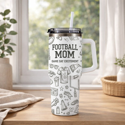Football Mom Game Day Excitement - Personalized 40oz Tumbler