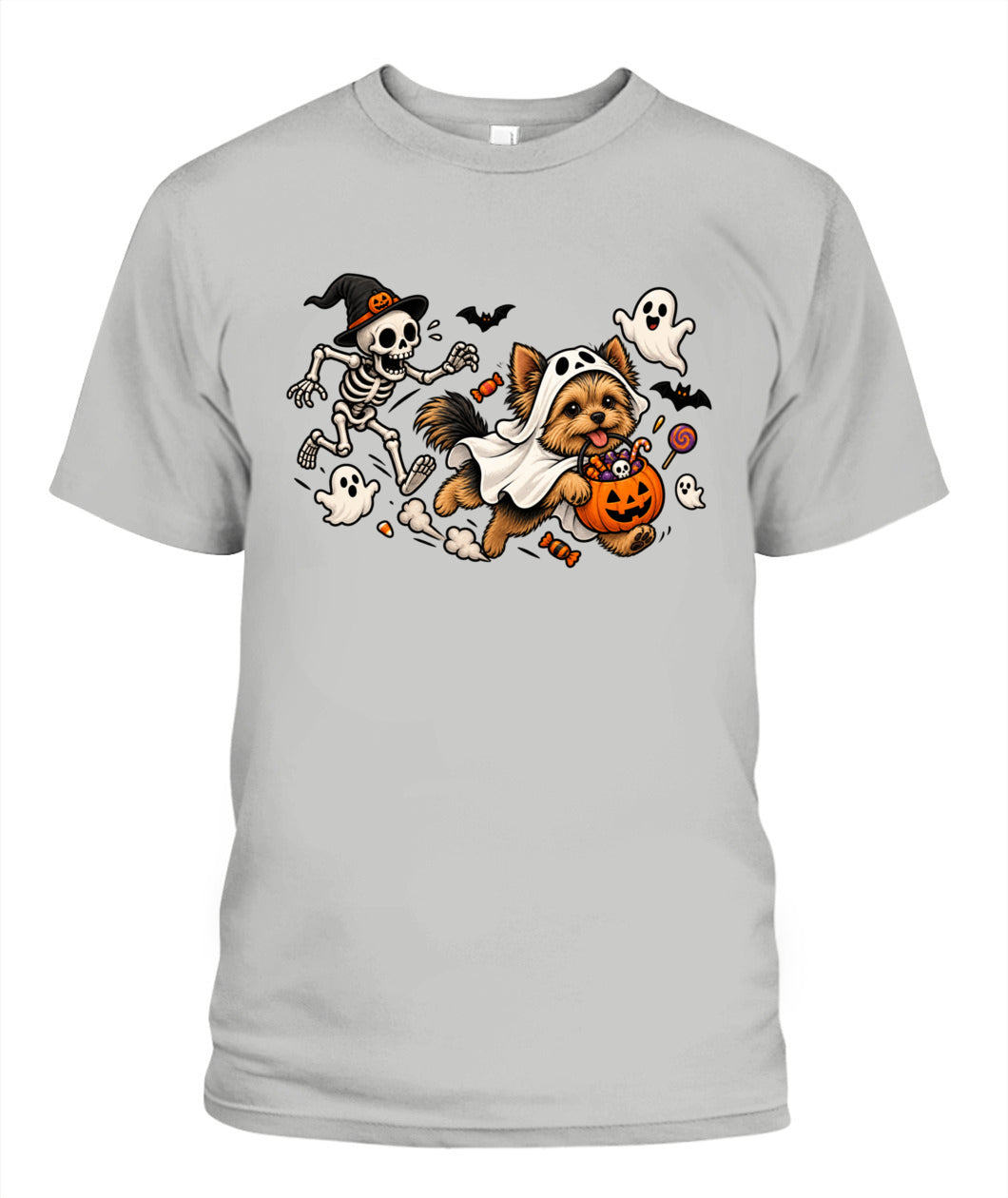 Halloween Custom Dog Breed & Skeleton Printed Graphic Sweatshirt T-Shirt