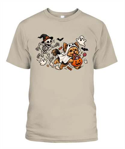 Halloween Custom Dog Breed & Skeleton Printed Graphic Sweatshirt T-Shirt